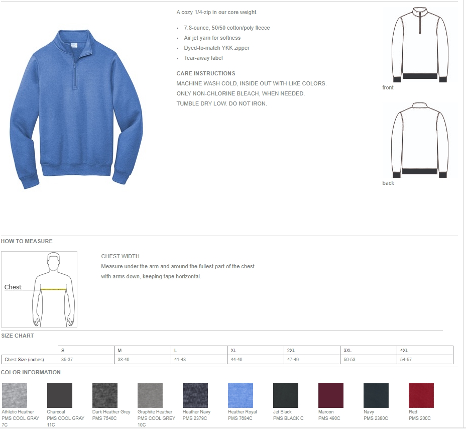 Port & Company ® Core Fleece 1/4-Zip Pullover Sweatshirt